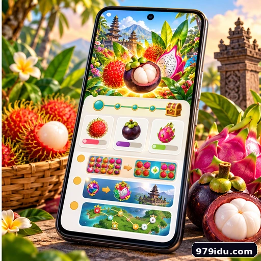 Pratinjau antarmuka panduan APK Kebun Buah Tropis